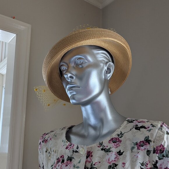 Mr. Hi\'s Gold/Yellow Straw Church Wedding Hat main image 10
